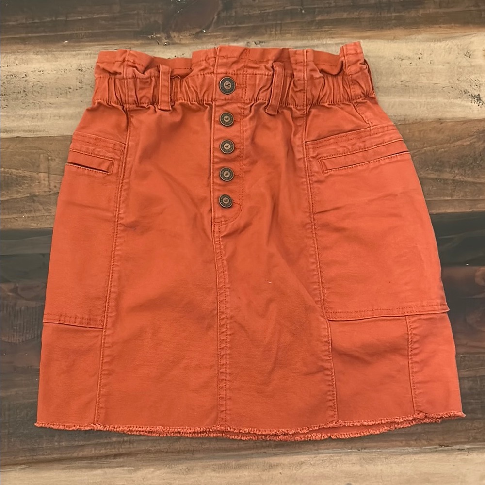 Hollister Rust Ruched Bubble Mini Skirt